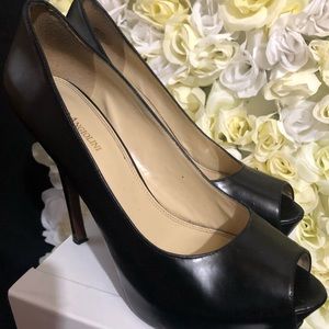Black Open Toe- Platform Pump